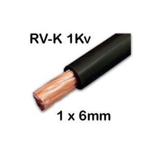 Cable unipolar flexible 1x6mm RV-K color negro 1Kv