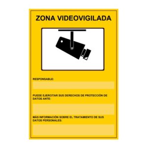 CARTEL ZONA VIDEOVIGILADA HOMOLOGADO 21X29CM  EDM