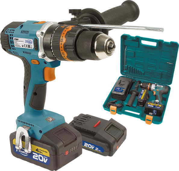 TALADRO ATOR.PER.ATB80P 20V 2B 4,0AH+MAL