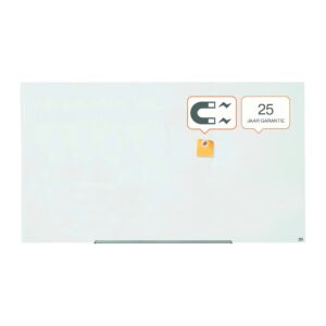 Pizarra Cristal blanco brillante Nobo 85 formato panorámico